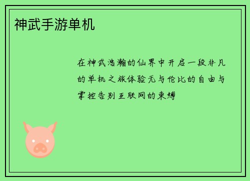 神武手游单机